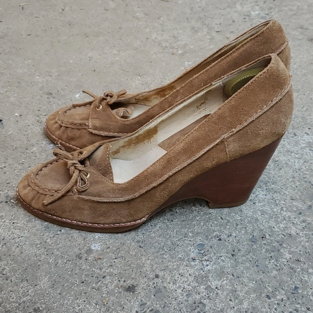 Michael Michael Kors brown suede loafer wedge